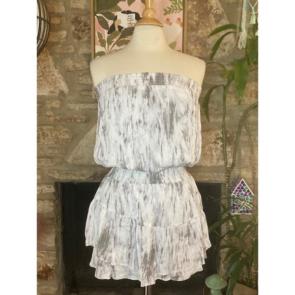 Gray and White Strapless Dress - Mustard Seed - Size Small - Picture 2 of 9